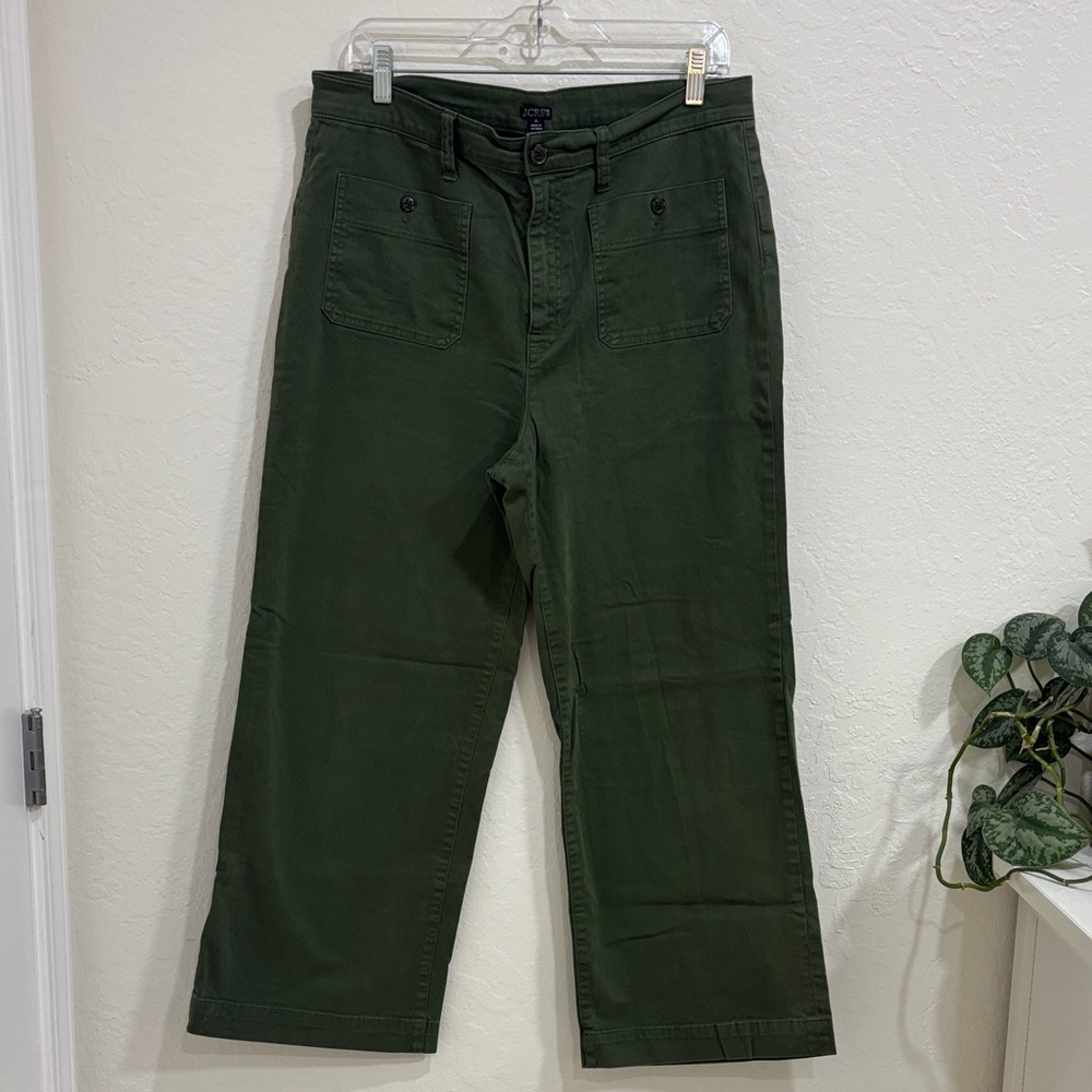 J. Crew Green Sailor Wide Leg Chino Pant Size 31